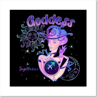 Zodiac Sagittarius Goddess Queen Horoscope Posters and Art